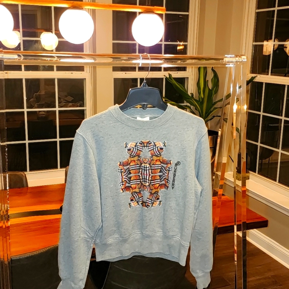 EUC Kids Burberry Gray Kaleidoscope Bear Sweatshirt